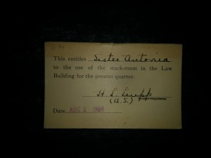 image of S. Antonia's library card